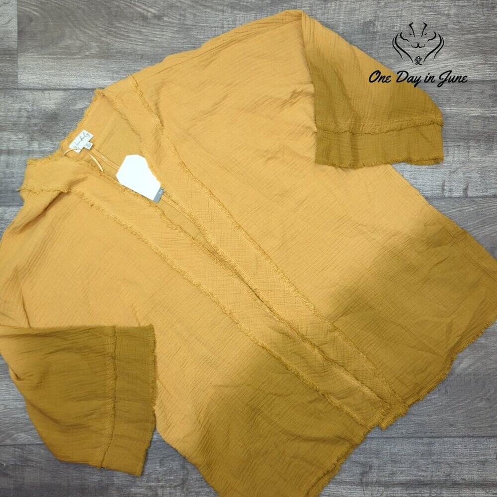 Wonderly Long Sleeve Gauze Top Size XL